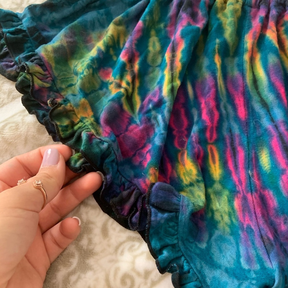 fun tie dye lounge shorts